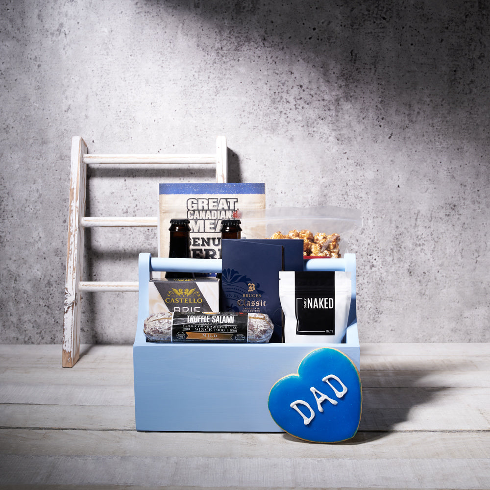 The Backyard Beer Carrier Set, Father's Day Gift Baskets, Father's Day, Chocolates, Jerky, Beer, Meat