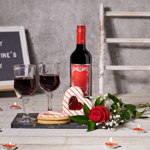 “Kiss From A Rose” Gift Set, Toronto Same Day Flower Delivery, wine gifts, rose gifts