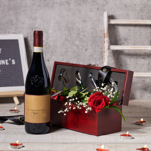 “By Any Other Name” Wine Box, Toronto Same Day Flower Delivery, Valentine's Day gifts, wine gifts, rose gifts