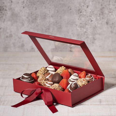 Chocolate Dipped Strawberries Gift Box, Valentine's Day gifts, chocolate gifts, chocolate dipped strawberries