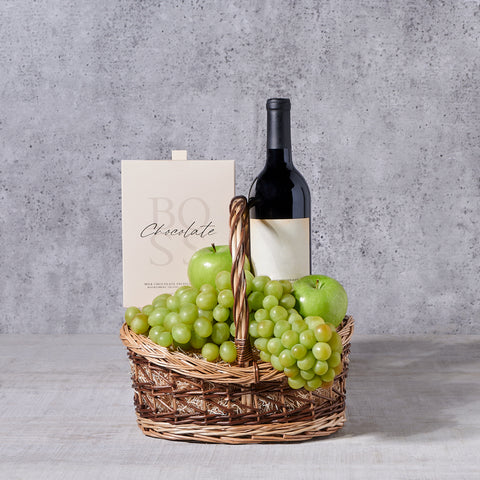 Edinborough Wine Gift Basket, gourmet gift, gourmet, wine gift, wine, fruit gift, fruit
