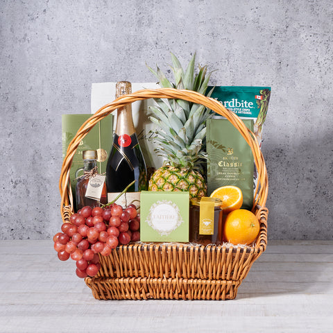 The Grand Party Gift Basket, gourmet gift, gourmet, champagne gift, champagne, sparkling wine gift, sparkling wine, fruit gift, fruit