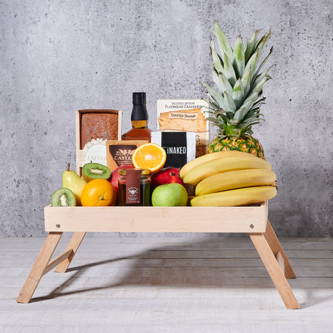 Feeling Great Bed Tray, gourmet gift, gourmet, liquor gift, liquor, fresh fruit gift, fresh fruit, fruit gift, fruit