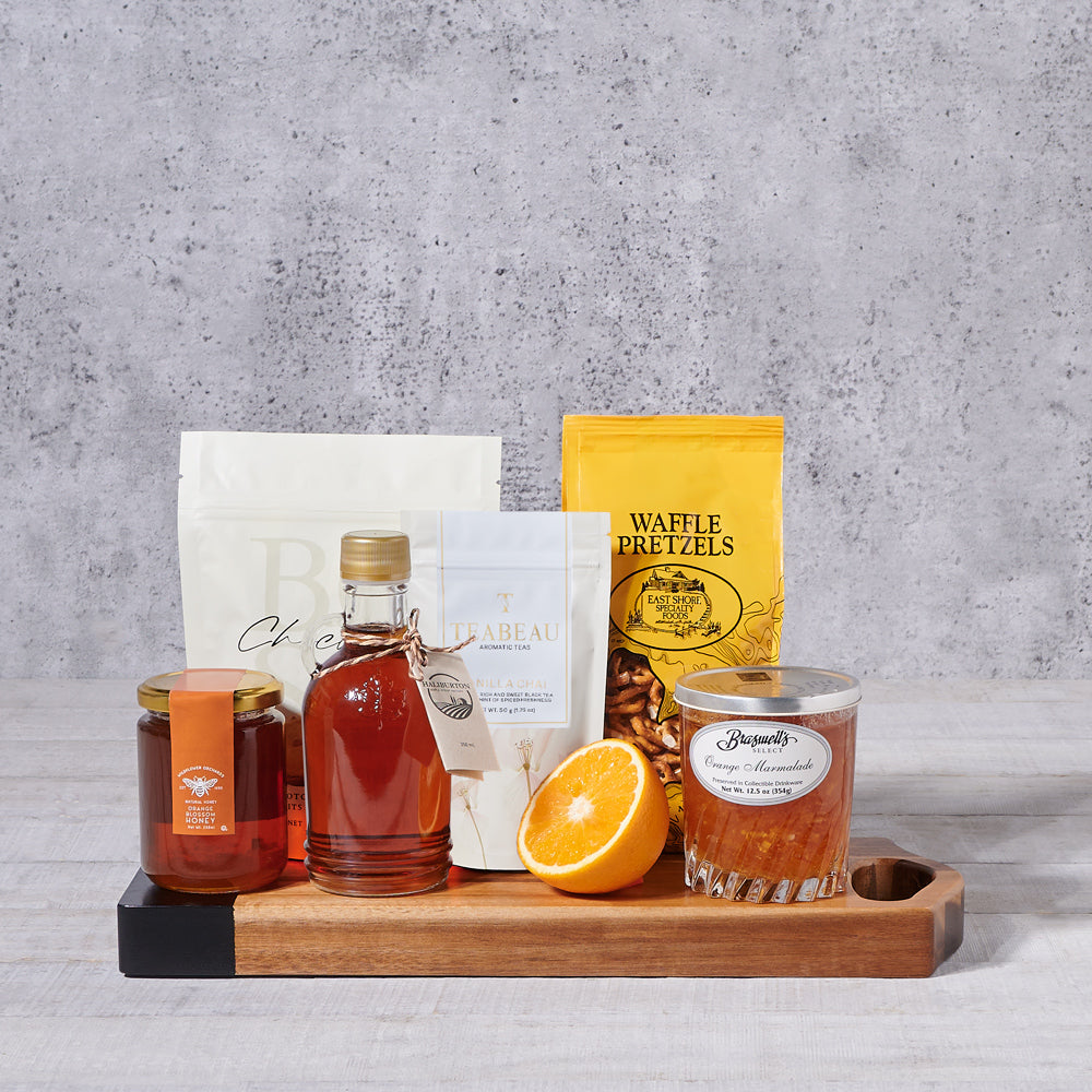 Honeyed Citrus Tea Indulgence Gift Board, gourmet gift, gourmet, tea gift, tea, syrup gift, syrup