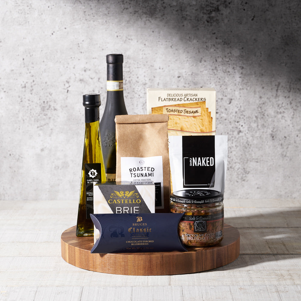A Vintner’s Indulgent Wine Board, wine gift baskets, gourmet gifts, gifts