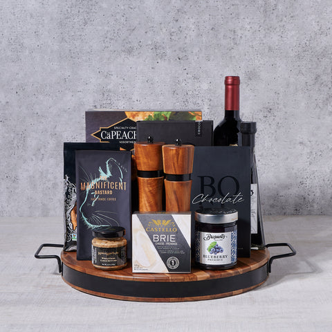 Brie, Crackers & Wine Snack Set, gourmet gift, gourmet, wine gift, wine, appetizer gift, appetizer