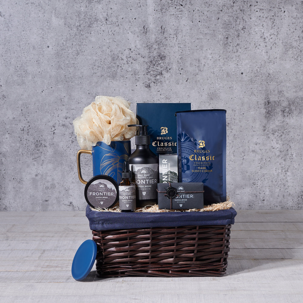 Gentleman’s Brewside Spa Gift Basket, spa gift, spa gift basket, spa items, bath products for him, spa gift for him