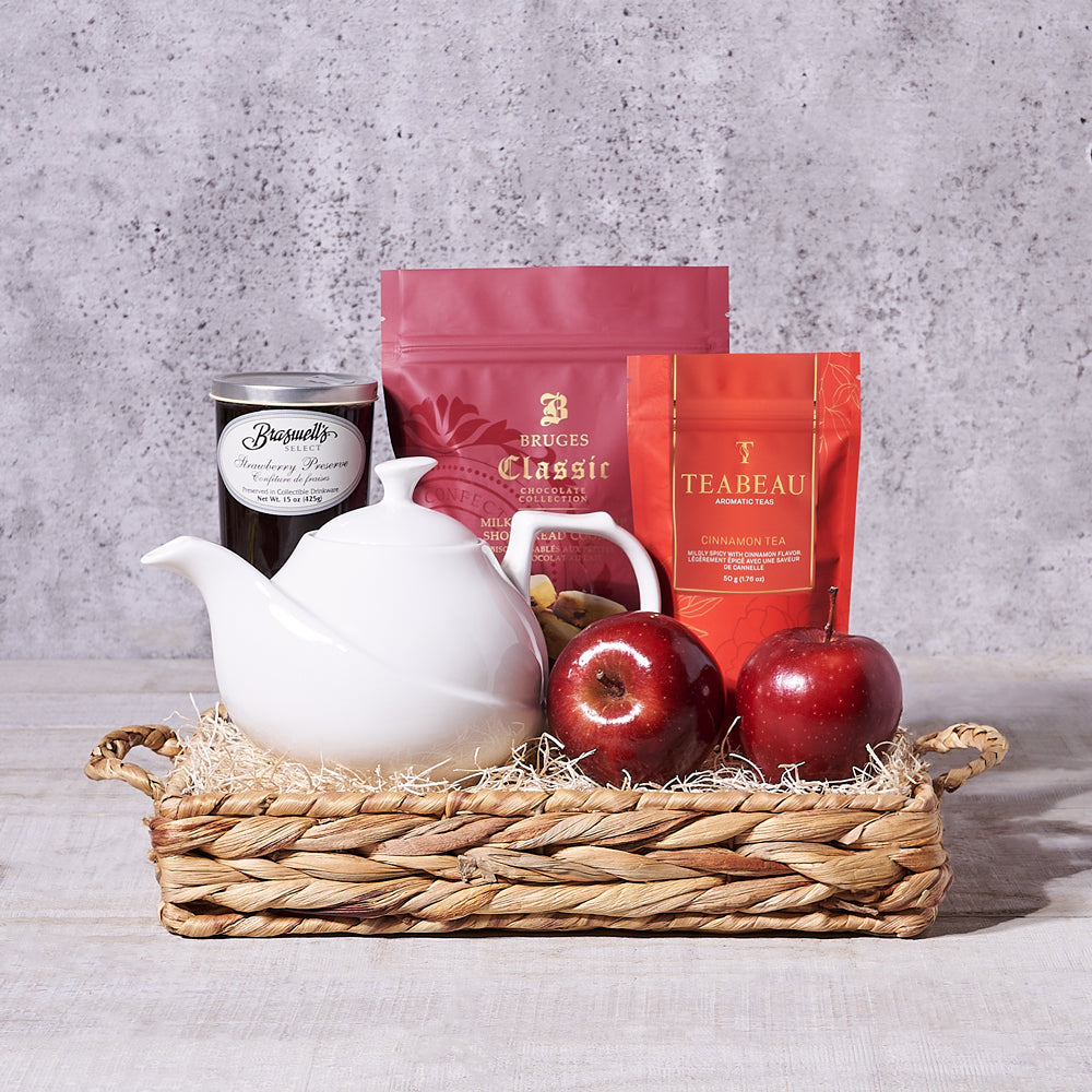 The Warm Welcome Tea Gift Tray, gourmet gift baskets, gift baskets, gourmet gifts, gourmet, tea gift, tea