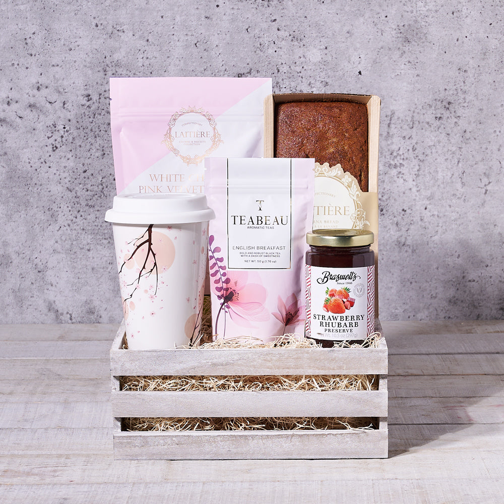Serenity Tea &amp; Sweet Indulgence Basket - tea gift, tea, gourmet gift, gourmet