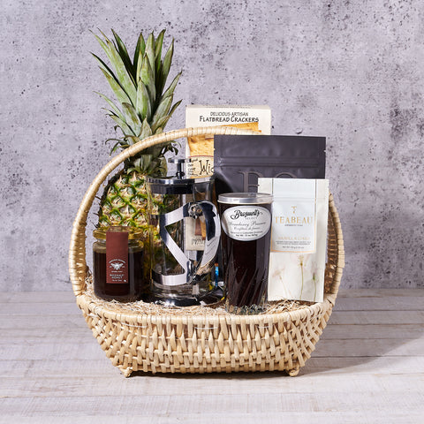 The Bountiful Snack & Tea Gift Basket, tea, tea gift, gourmet gift, gourmet, fruit gift, fruit