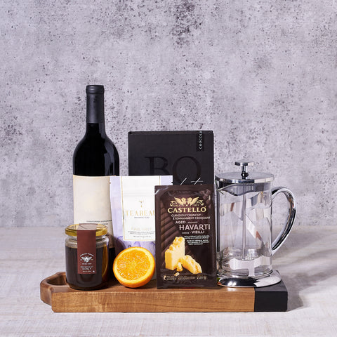 Modern Tea Gift Basket, tea gift, tea, gourmet gift, gourmet, wine gift, wine