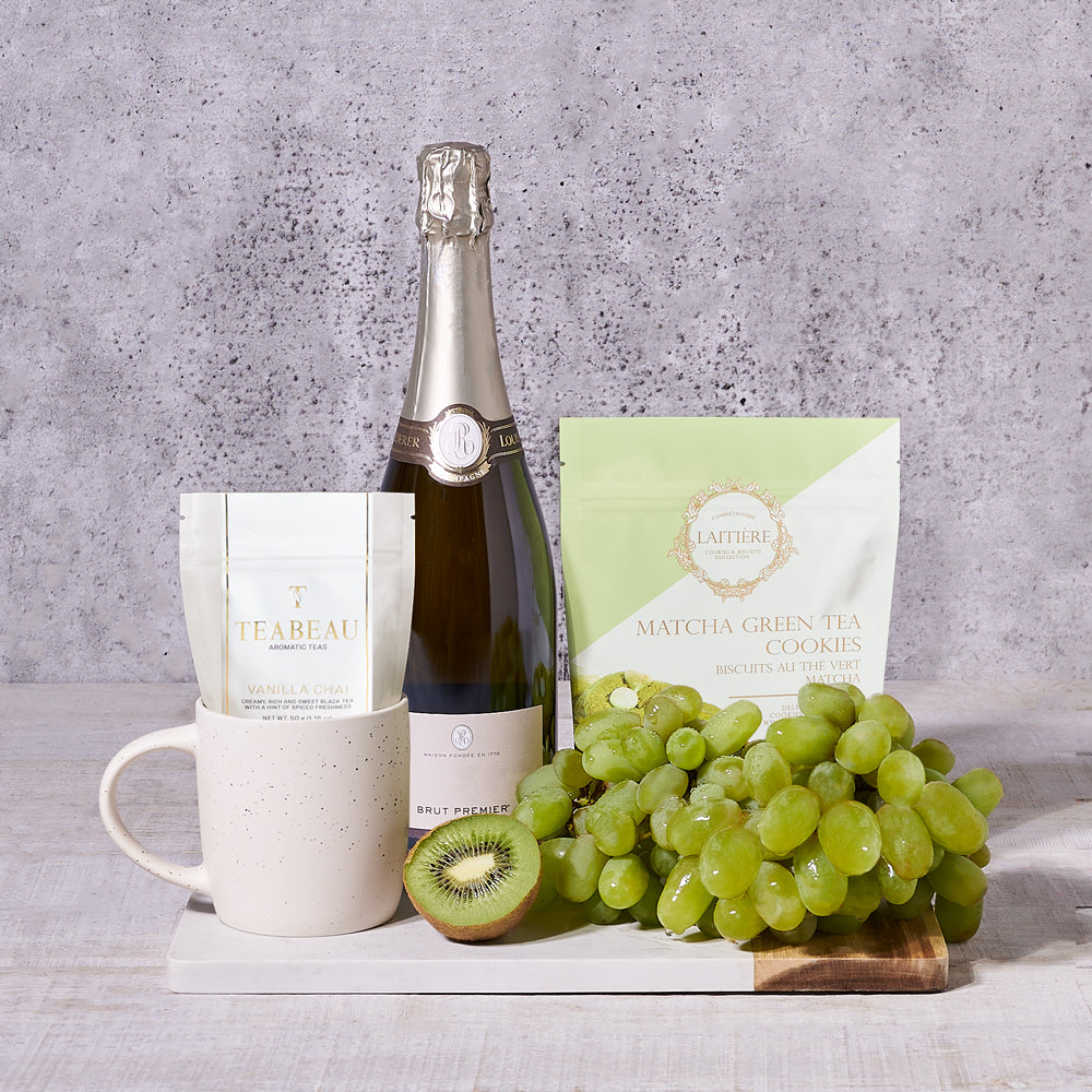 The Emerald Isle Champagne Gift Board , champagne gift, champagne, sparkling wine gift, sparkling wine, fruit gift, fruit, tea gift, tea