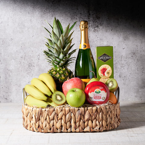 Great Harvest Champagne Gift Basket, champagne gift baskets, gourmet gifts, gifts, sparkling wine, fruit