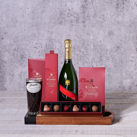 Sweets, Chocolate, & Champagne Basket, gourmet gift, champagne gift, sparkling wine gift, chocolate gift