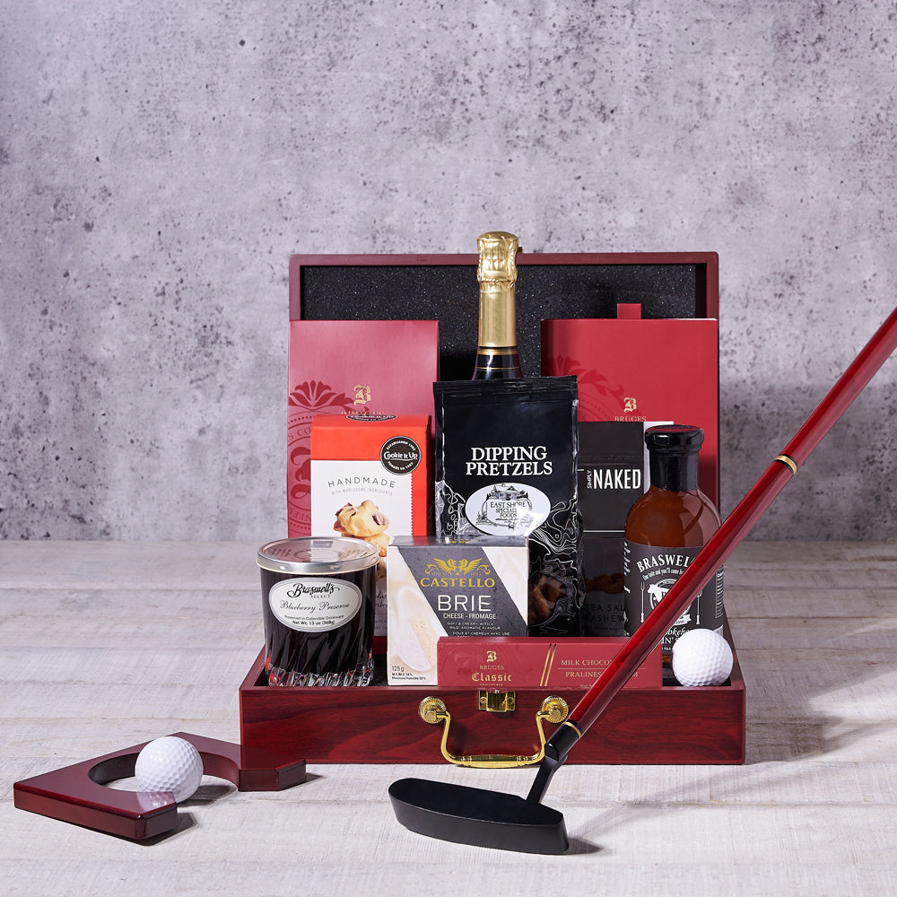 Champagne Golf Day Prestige Set, gourmet gift, champagne gift, champagne, sparkling wine, sparkling wine gift, golf, golfing gift, sports gift
