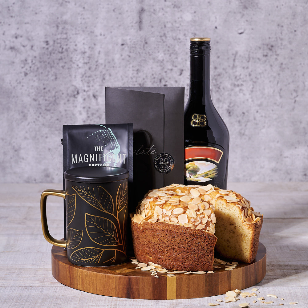 Artisanal Roast & Almond Cake Liquor Gift, liquor gift baskets, gourmet gift baskets, St. Patrick's Day gift baskets