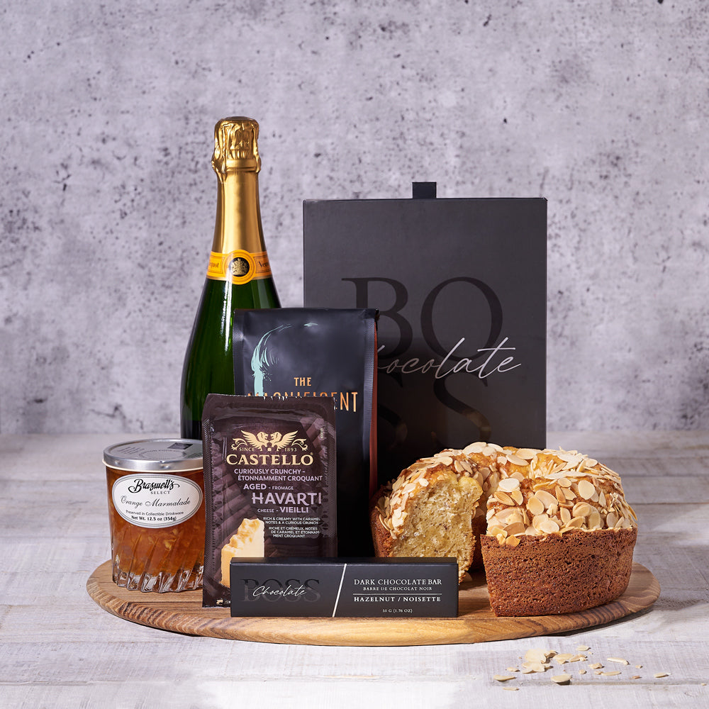 The Elegant Bubbly Gift Set, champagne gift, sparkling wine gift, champagne, sparkling wine, gourmet gift, coffee gift, coffee