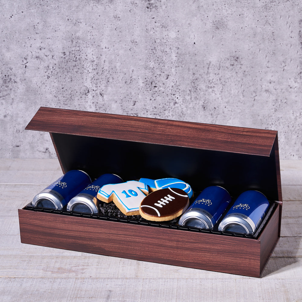 Father’s Day Craft Beer & Football Gift, beer gift, craft beer gift, father's day gift, football cookie, sports, sports cookie, father's day