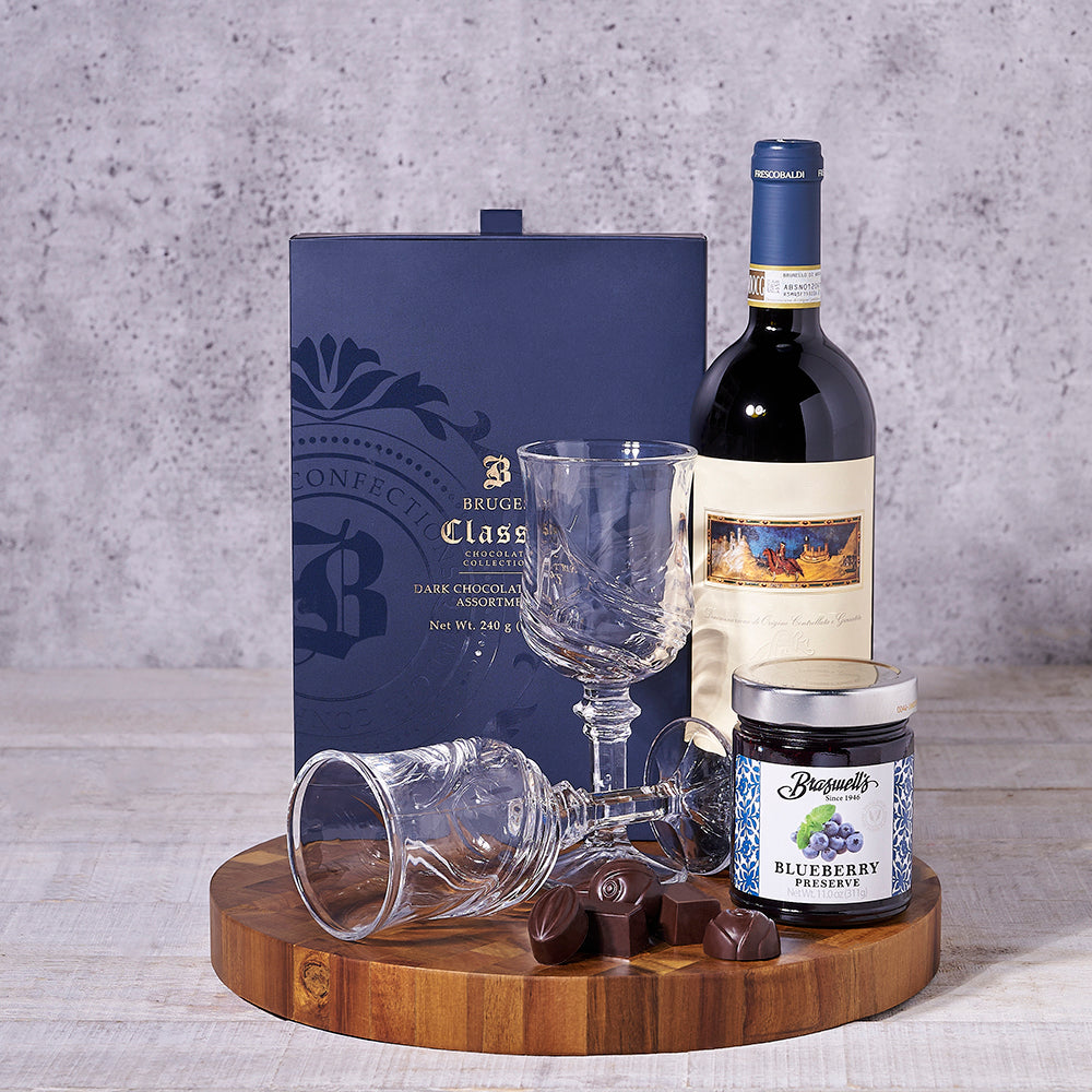 The Luscious Wine Pairings Gift Set, wine gift, chocolate gift, wine, romantic gift, gourmet gift
