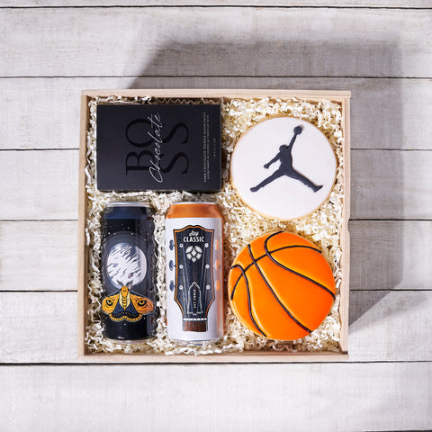 The Slam Dunk Father’s Day Gift Basket, cookie gift, cookies, fathers day, fathers day gift, gourmet gift, craft beer gift, beer gift, beer, craft beer