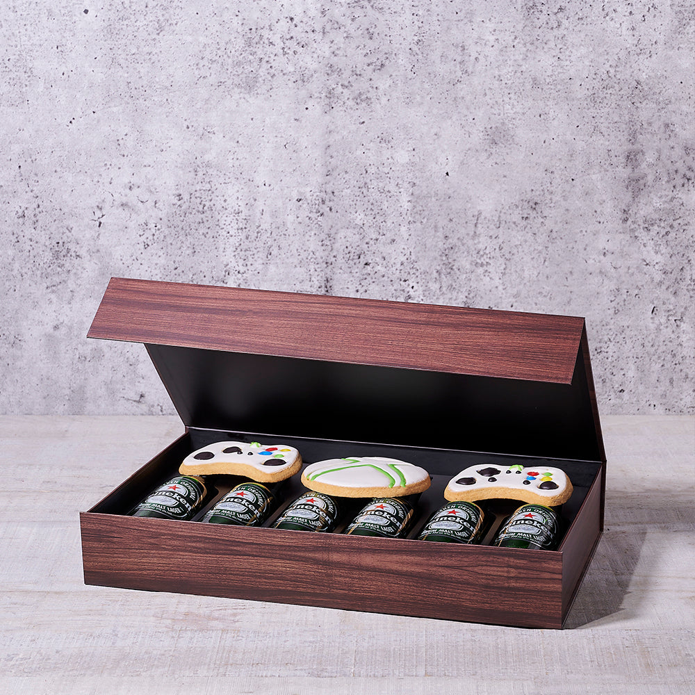 Gaming Cookie & Beer Gift Box, cookie gift, beer gift, beer, cookies, video game gift, video gaming