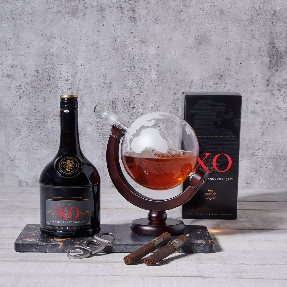 European Voyager Decanter Set, decanter gift, liquor gift, liquor, decanter, cigar gift, cigars