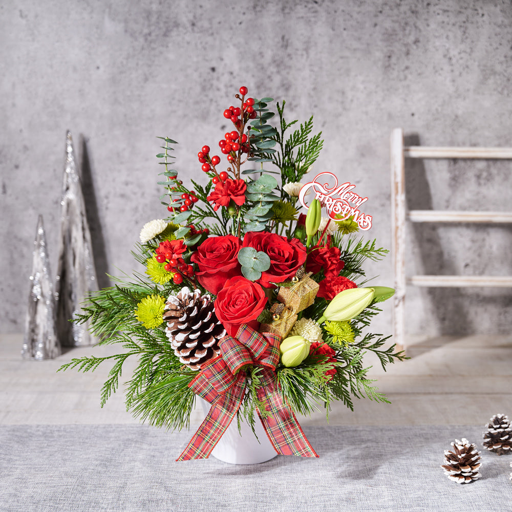 holiday,  Mixed Floral Arrangement,  flowers,  christmas,  Set 23984-2021, christmas flowers delivery, delivery christmas flowers, holiday arrangement canada, canada holiday arrangement, toronto