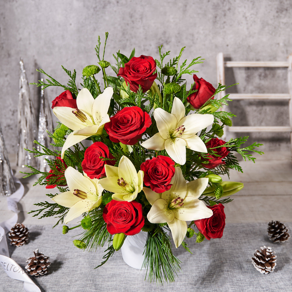 flowers,  Mixed Floral Arrangement,  holiday,  christmas,  Set 23986-2021, floral arrangement delivery, delivery floral arrangement, christmas flowers canada, canada christmas flowers, toronto