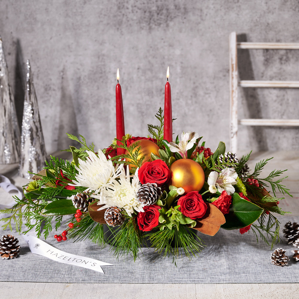 holiday,  candle,  christmas,  flowers,  Mixed Floral Arrangement,  Set 23997-2021, floral gift delivery, delivery floral gift, christmas flowers canada, canada christmas flowers, toronto