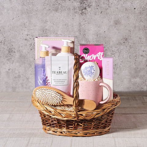 mother's day,  gourmet,  spa gift basket,  skincare,  lavender,  spa gift,  bath and body,  spa, spa gift basket delivery, delivery spa gift basket, bath and body basket canada, canada bath and body basket, toronto
