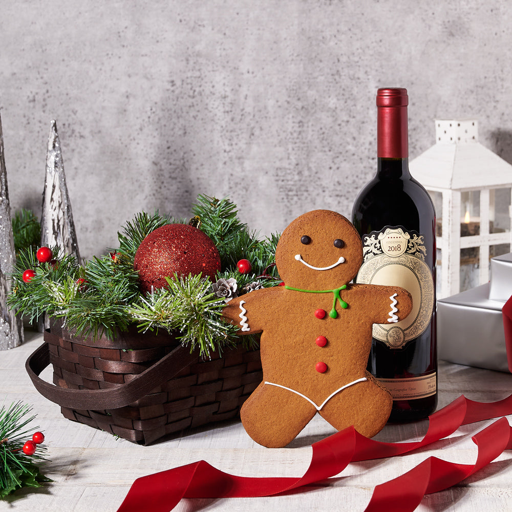 Christmas Wine & Gingerbread Festive Gift,  Christmas set,  Christmas Cookie,  christmas,  wine,  christmas gift set delivery, delivery christmas gift set, wine set canada, canada wine set, toronto