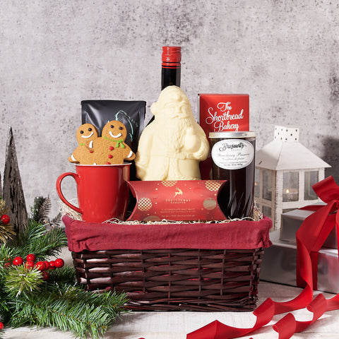 preserves,  espresso beans,  cookies,  chocolate,  coffee,  Liquor Gift Basket,  Liquor, christmas gift basket delivery, delivery christmas gift basket, christmas basket canada, canada christmas basket, toronto