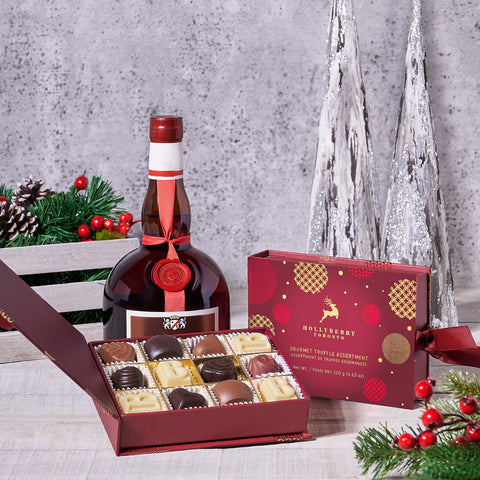 Whisky & Chocolate Gift Set, Christmas Gift Baskets, Liquor Gift Baskets, Gourmet Gift Baskets, Chocolate Gift Baskets, Chocolate Truffles, Liquor, Xmas Gifts, Canada Delivery