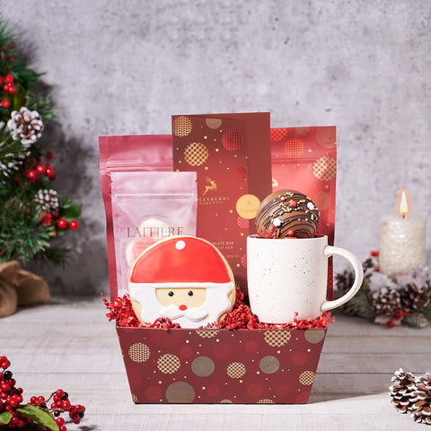 Christmas Hot Chocolate & Treats Basket, christmas gift basket, christmas gift, christmas, holiday gift basket, holiday gift, holiday, chocolate gift basket, chocolate gift, chocolate