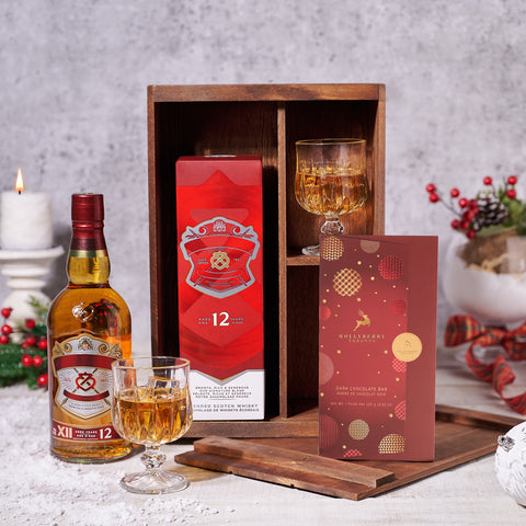 A Very Merry Chocolate & Liquor Gift, liquor gift basket, liquor gift, liquor, holiday gift basket, holiday gift, holiday, christmas gift basket, christmas gift, christmas