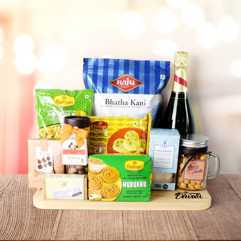 SPARKLING DIWALI GIFT BASKET, Diwali gift basket, Diwali hampers, gourmet gift baskets, corporate Diwali gifts