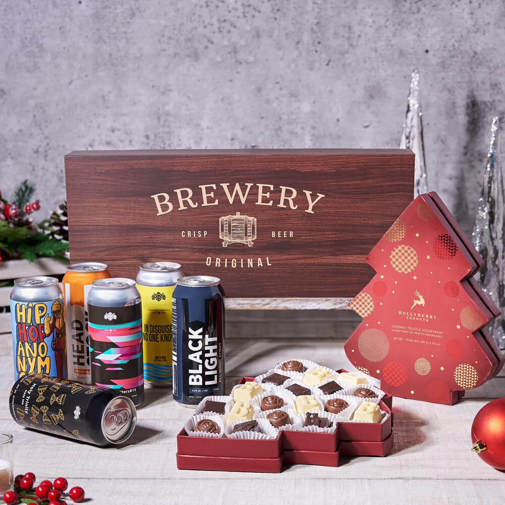 Santa’s Joyful Christmas Beer Set, christmas gift, christmas, holiday gift, holiday, chocolate gift, chocolate, beer gift, beer