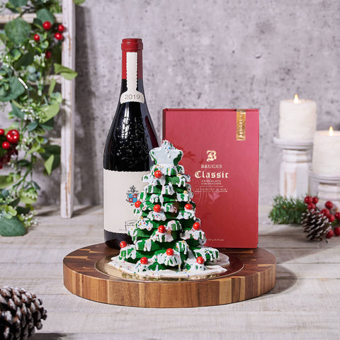Santa’s Wine & Chocolate Gift, wine gift, wine, christmas gift, christmas, holiday gift, holiday, chocolate gift, chocolate