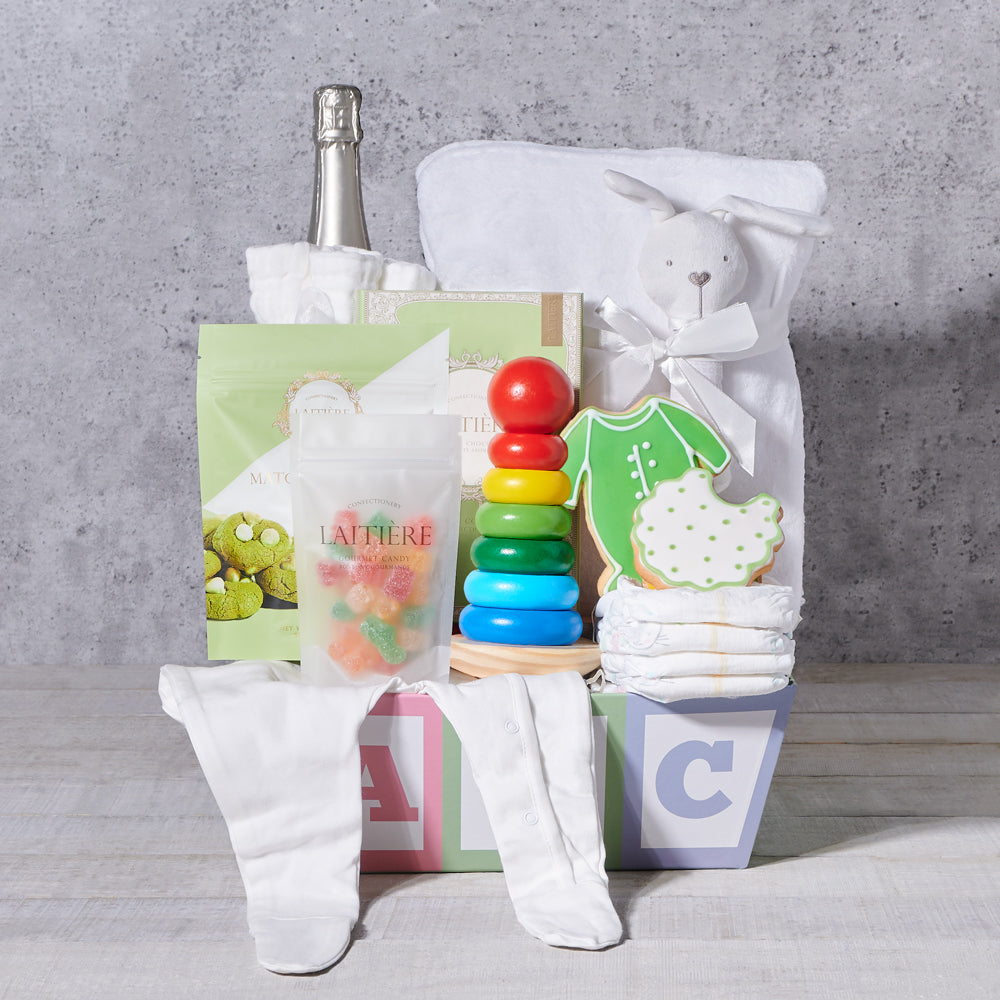 The Little Sprout Celebration Set, baby gift, baby, sparkling wine gift, sparkling wine, champagne gift, champagne, baby shower gift, baby shower