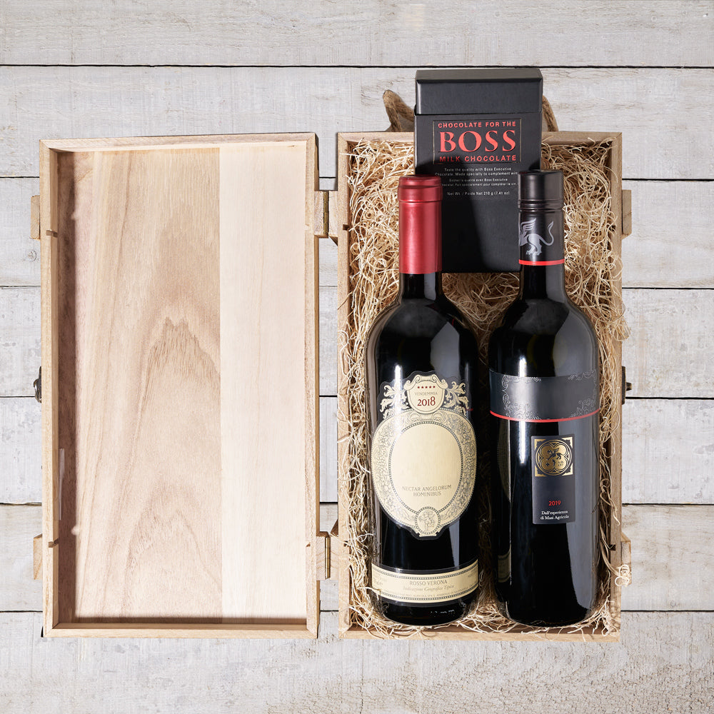 Vintage Wine Duo, Wine Gift Crate, Two Wines, Wine Gift Baskets, Canada Delivery