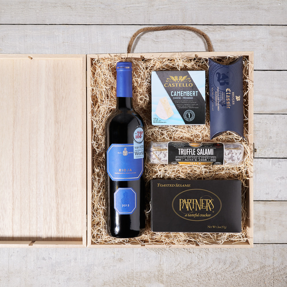 Wine and Cheese Crate, Wine Gift Baskets, Gourmet Gift Baskets, Gourmet Gift Crate, Canada Delivery