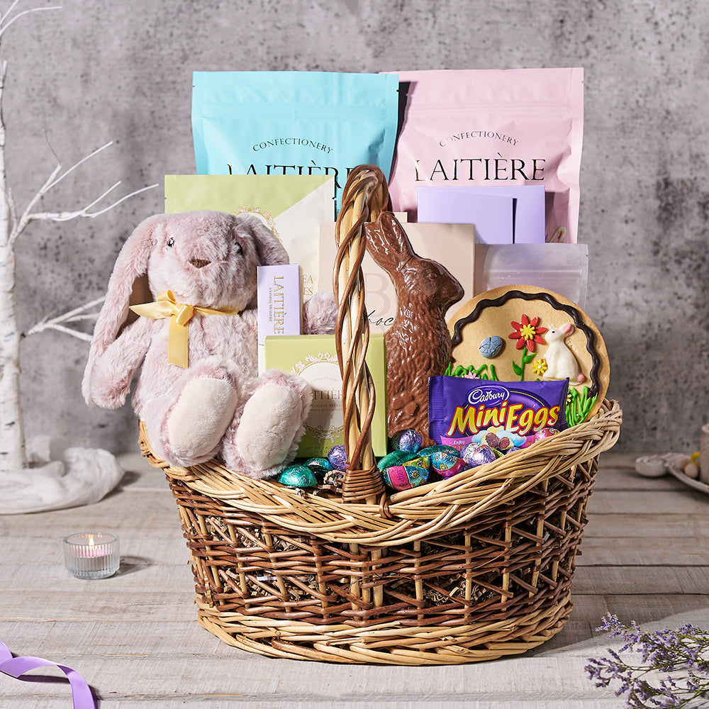 The Bunny’s Sweet Meadow Easter Basket, easter gift, easter, chocolate gift, chocolate, candy gift, candy, gourmet gift, gourmet