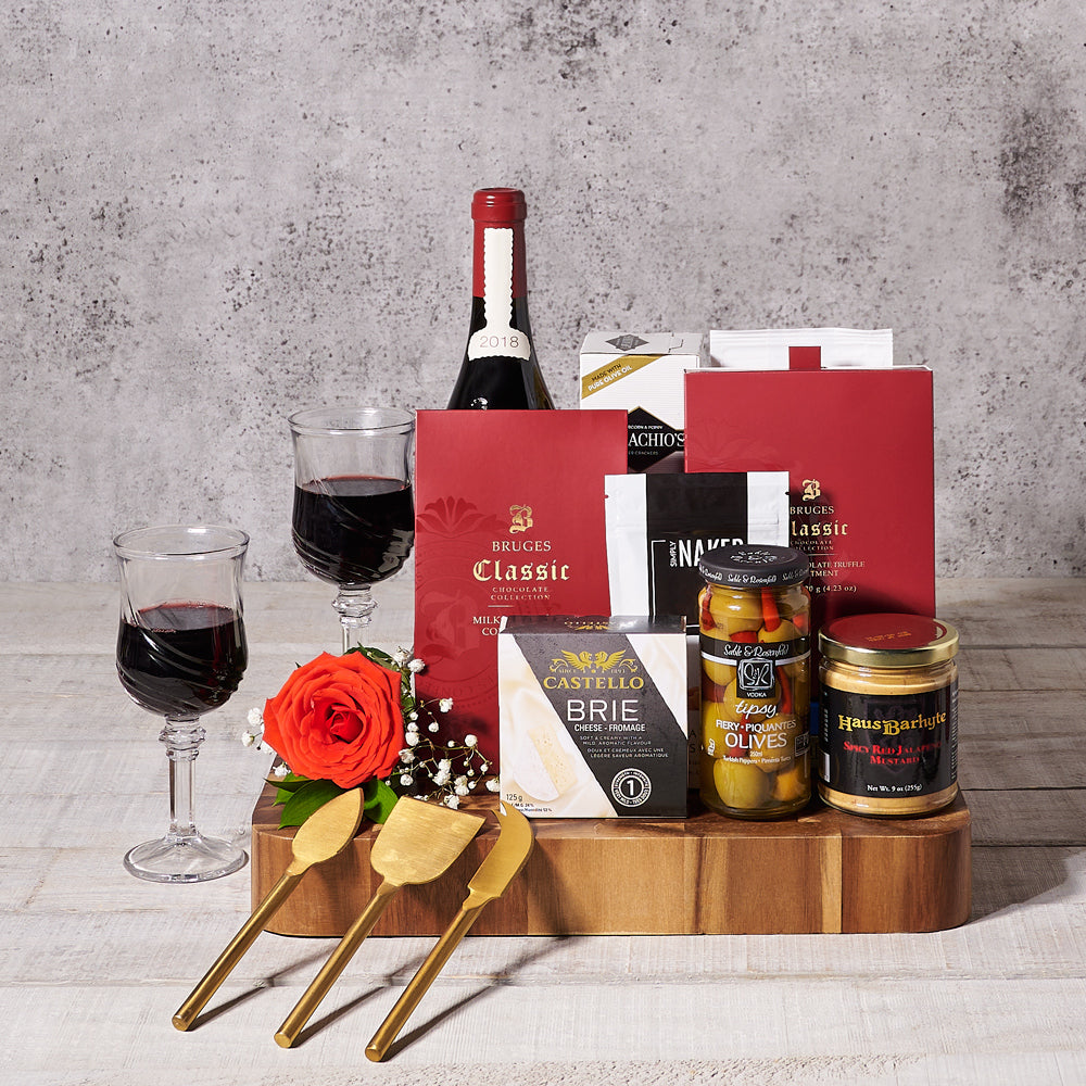 A Treat For My Valentine, Valentine's Day gifts, gourmet gift baskets, wine gifts