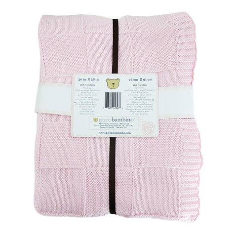 Embroidered Luxury Knitted Blanket - Pink