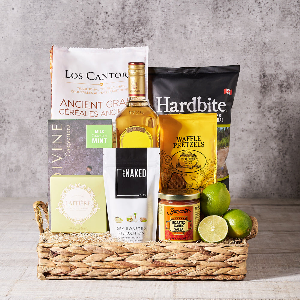 Sublime Lime & Tequila Tasting Tray,  gourmet gift tray,  chips,  chocolate truffles,  chocolate,  tequila, liquor gift tray delivery, delivery liquor gift tray, gift delivery canada, canada gift delivery, toronto