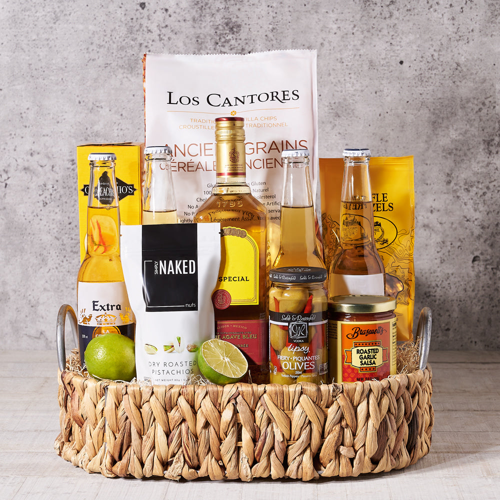 limes, salsa, party, Charcuterie, gourmet, Liquor Gift Basket, Beer, liquor and beer gift basket delivery, delivery liquor and beer gift basket, party basket canada, canada party basket, toronto