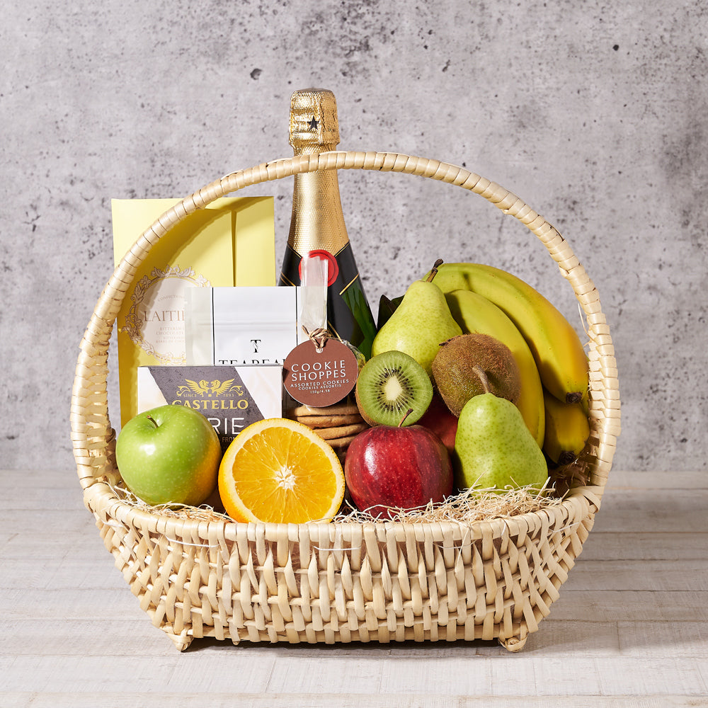 Sumptuous Champagne Treats Gift Set, cookies, chocolate, champagne, Champagne Gift Basket, Fruits Gift Baskets, fruit, gourmet, bestSeller, champagne gift basket delivery, delivery champagne gift basket, fruit basket canada, canada fruit basket, toronto