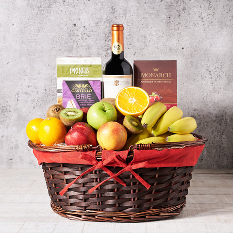 chocolate, wine, Wine Gift Basket, Fruits Gift Baskets, fruit, gourmet, wine gift basket delivery, delivery wine gift basket, fruit basket usa, usa fruit basket