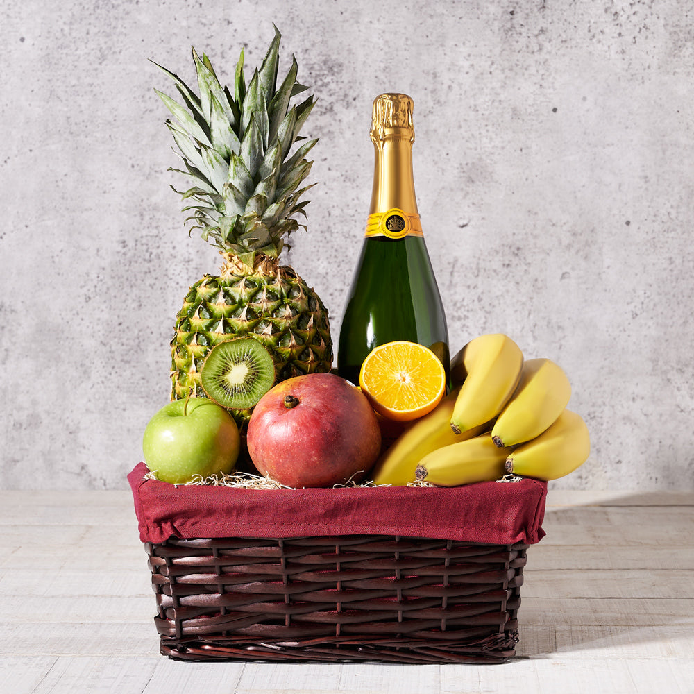 The Fruitful Cheers Champagne Gift Basket, Fruits Gift Baskets, fruit, Champagne Gift Basket, champagne, champagne gift basket delivery, delivery champagne basket, fruit basket canada, canada fruit basket, toronto