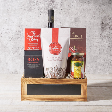 Chocolate & Wine Gift Basket, Wine Gift Baskets, Gourmet Gift Baskets, Kosher Gift Baskets, Canada Delivery